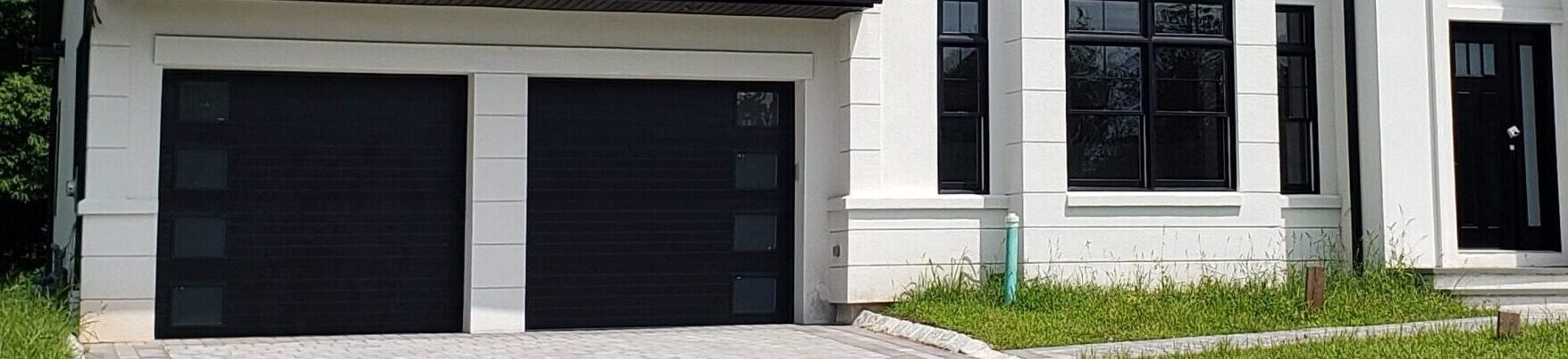 black modern garage doors