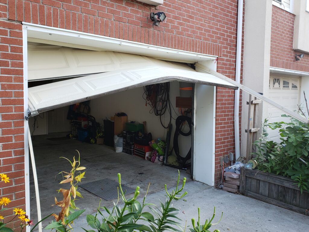 damaged garage door